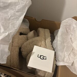UGG Beige Shearling Slippers